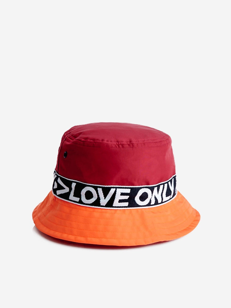 LOVE ONLY slogan colourblock hat - Red - Accessories - PortsV