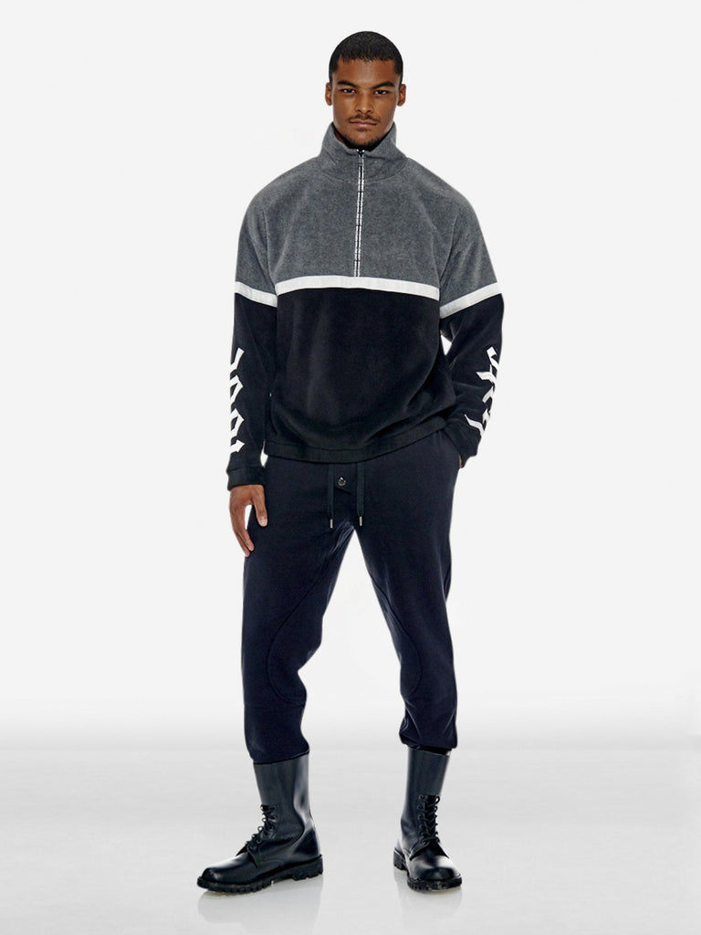 LOVE slogan colourblock fleece pullover - Tops - PortsV