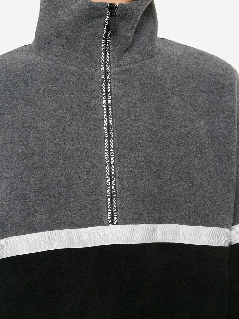LOVE slogan colourblock fleece pullover - Tops - PortsV